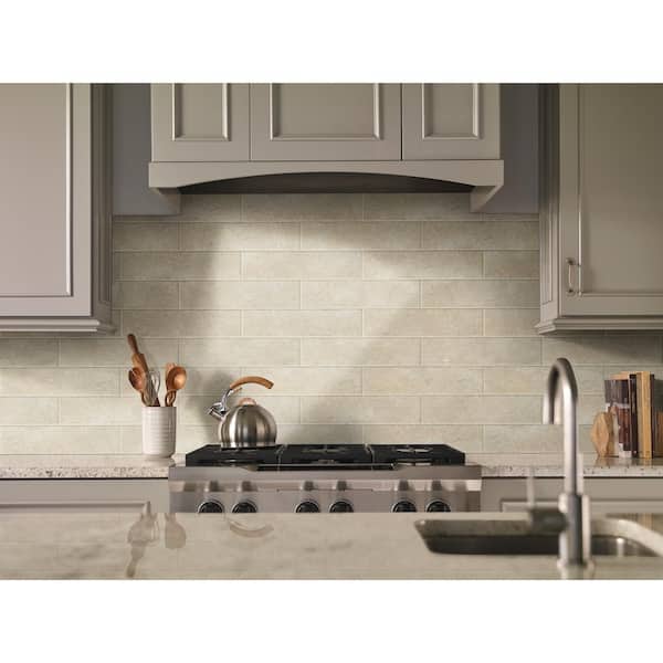 Marmi Crema 4 in. x 16 in. Matte Ceramic Subway Tile (11.1 sq. ft./Case)