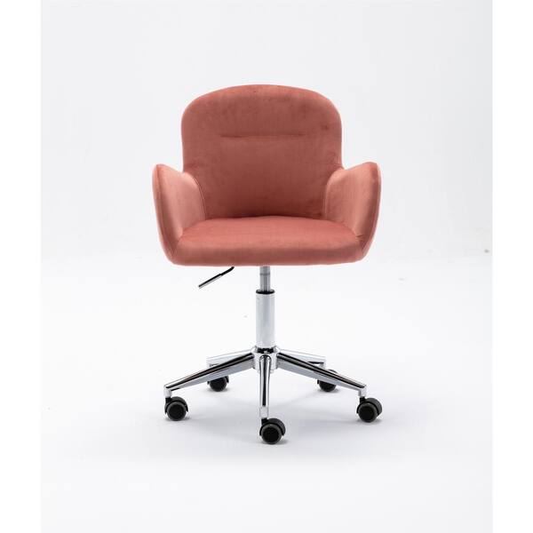 LUCKY ONE Modern Leisure Pink Velvet Swivel Shell Chair /Arm Chair/Office Chair for Living Room