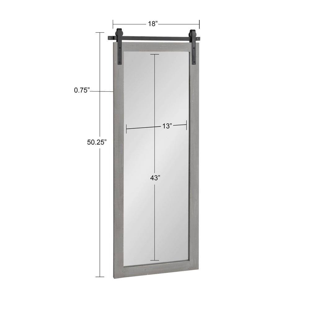 Cates Rustic Full-Length Barn Door-Inspired Wood Mirror, 55" x 22"