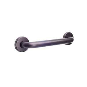 Straight 12 in. x 1.25 in. in. Concealed Flange Grab Bar in Oil Rubbed Bronze
