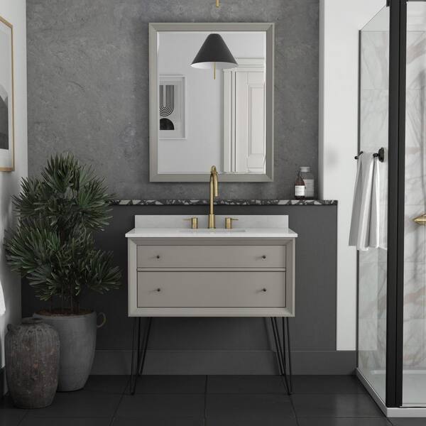Floating Gray Bathroom Vanity With Sink, Home Depot 36 Inch Gray Bathroom Vanity