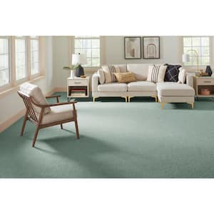 Cleoford Ocean Spray Green 47 oz. Triexta Texture Installed Carpet