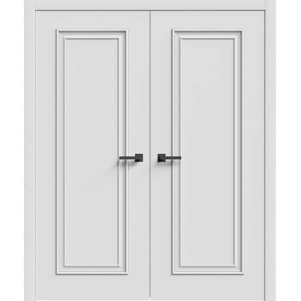 7811 60 in. x 84 in. Sold Core White Enamel Color Wood Interior Door Kit with Quick Assemble Jamb