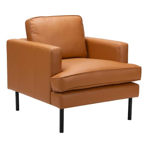 ZUO Decade Brown Faux Leather Armchair
