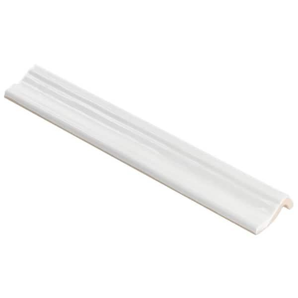 Birmingham Bianco 2 in. x 12 in. Ceramic Chair Rail Tile