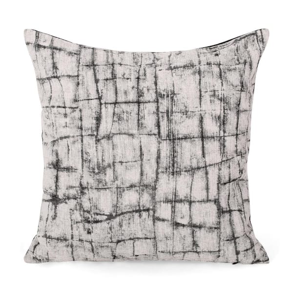 Noble House Dovekie Charcoal 18 in. x 18 in. Throw Pillow