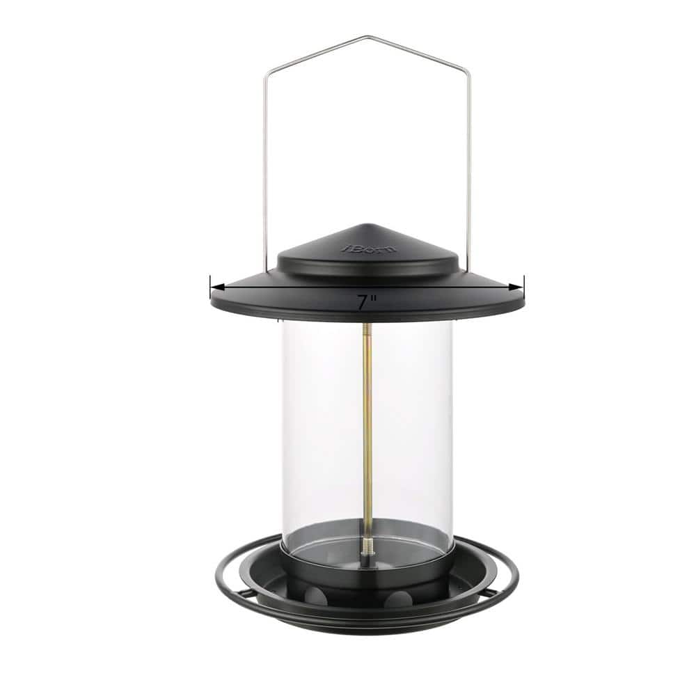 Bird Feeder for Outside Hanging Black Metal Wild Bird Feeders for Cardinal 