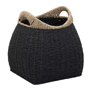 Two Tone Paper Rope and Seagrass Handled Basket