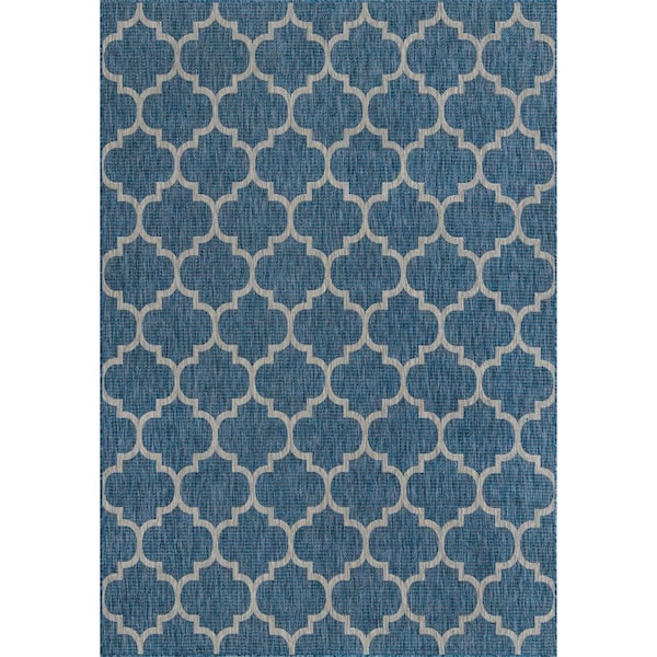 Outdoor Trellis Blue 8' 0 x 11' 4 Area Rug