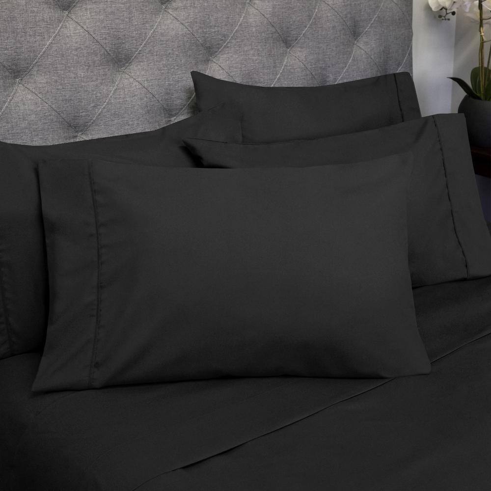1500-Supreme Series 6-Piece Black Solid Color Microfiber California King Sheet Set price history on PriceWatchPro