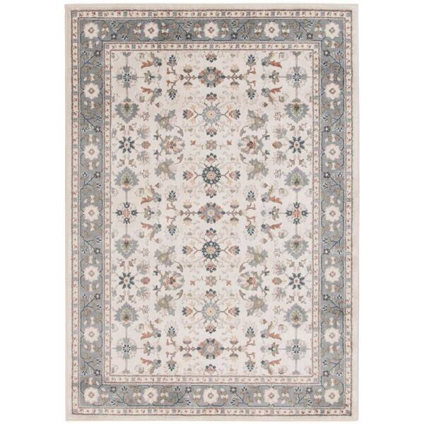 8 ft. x 10 ft. Slate/Ivory Vintage Garden Area Rug