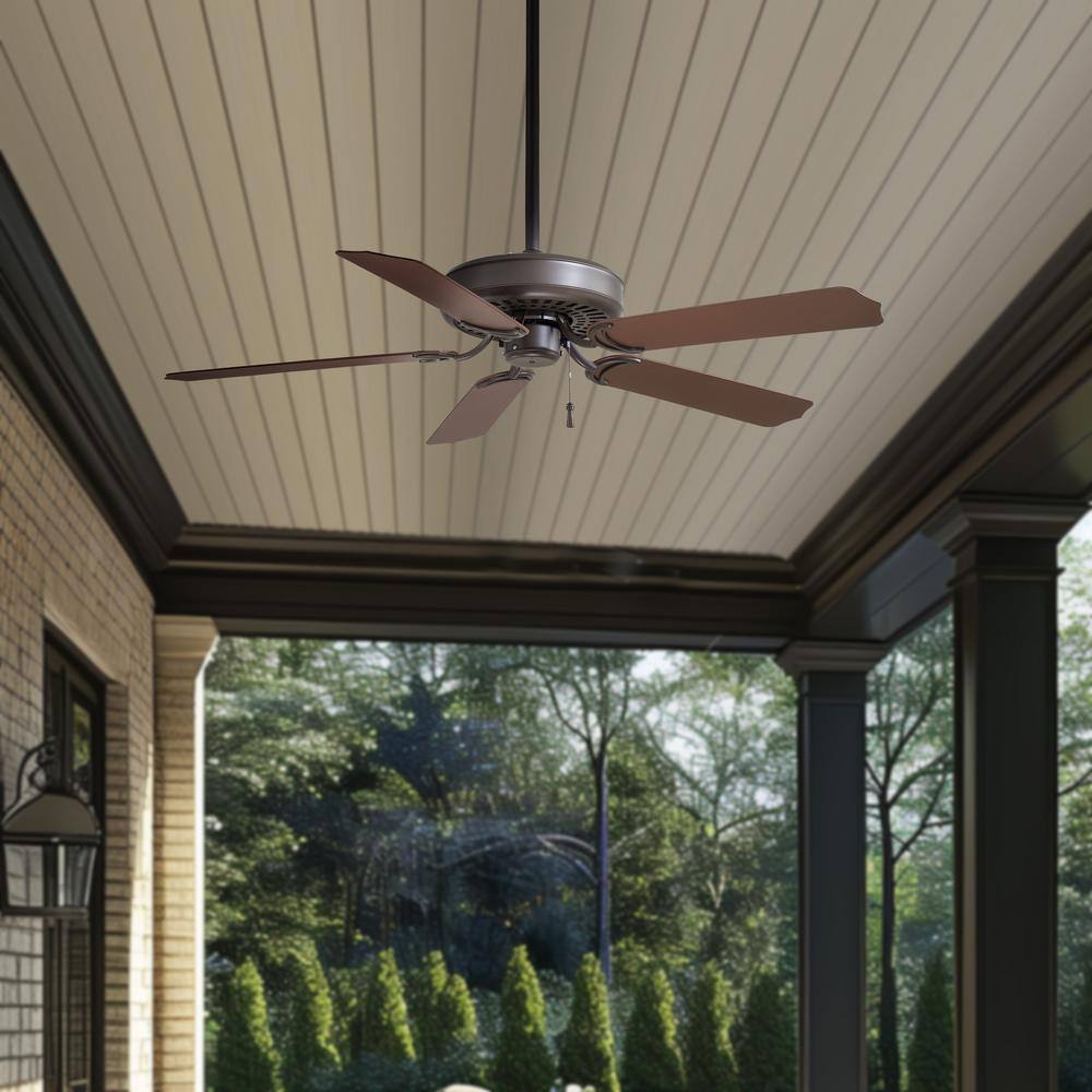 52'' Oil Rubbed Bronze Ceiling Fan with Dark Oak Blades