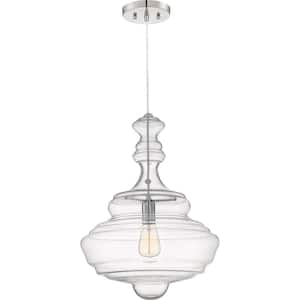 Morocco 15.75 in. 1-Light Polished Chrome Pendant