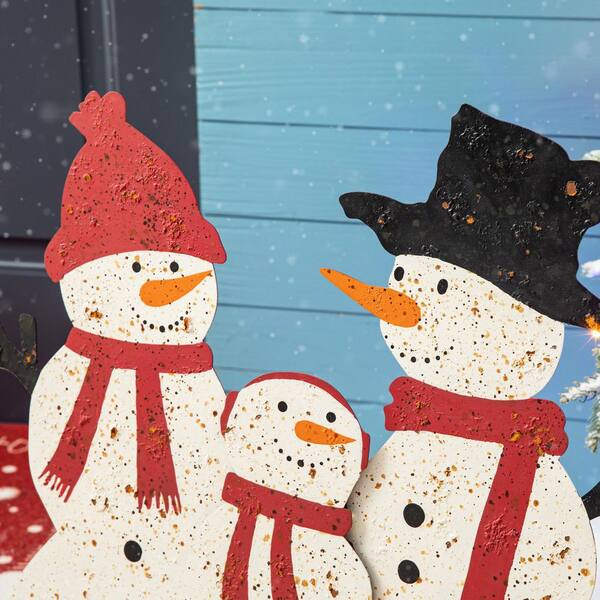 Glitzhome Snowman Yard Decoration - Handcrafted Metal Christmas