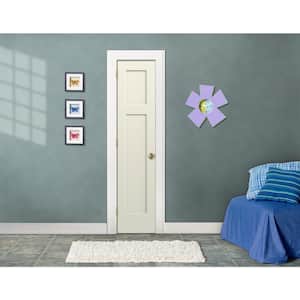 18 in. x 80 in. Craftsman Vanilla Painted Right-Hand Smooth Solid Core Molded Composite MDF Single Prehung Interior Door