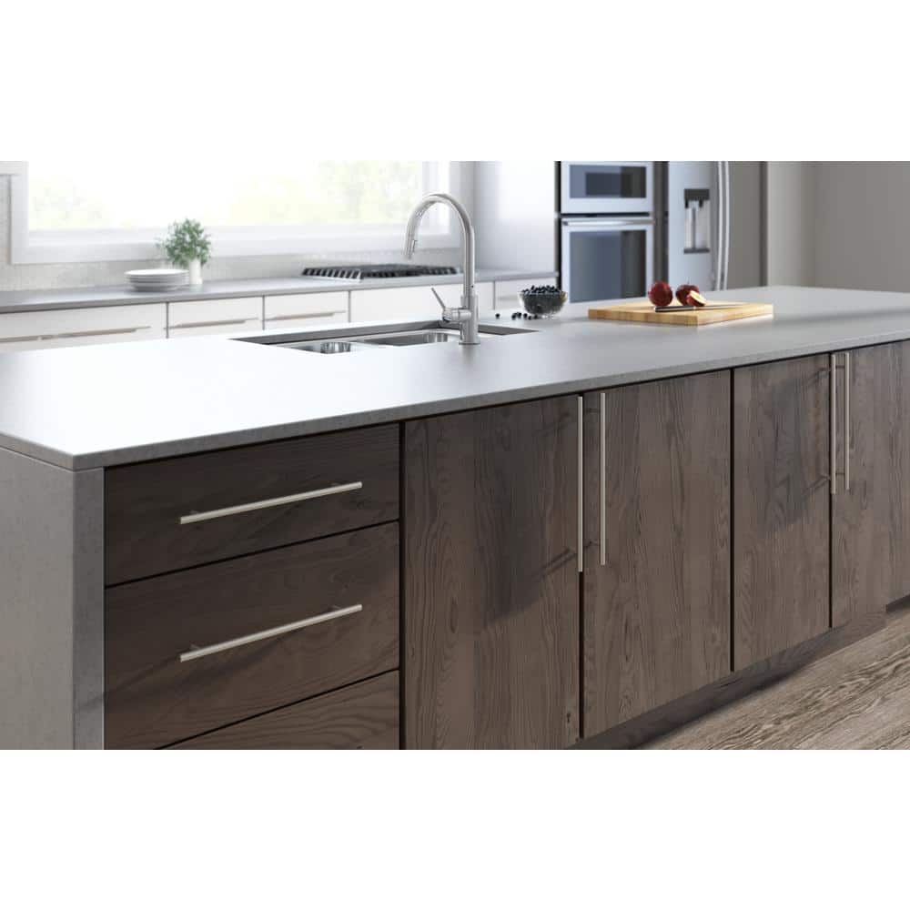 Brushed Steel Modern Cabinet Bar Pull with Mounting Hardware