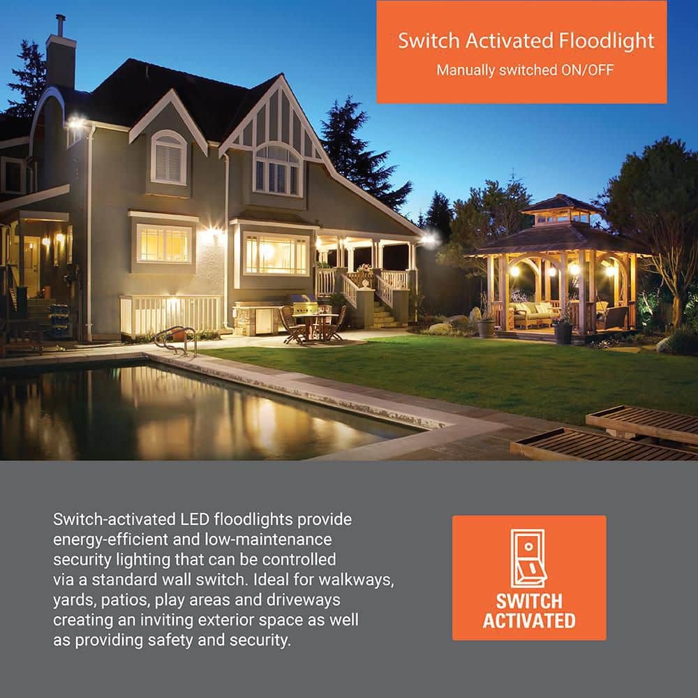 Bronze Twin Head LED Outdoor Security Flood Light, 1420 Lumens