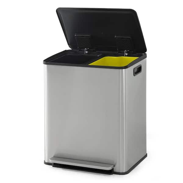 simplehuman 40L Slim Touch Bar Kitchen Trash Can, Brushed