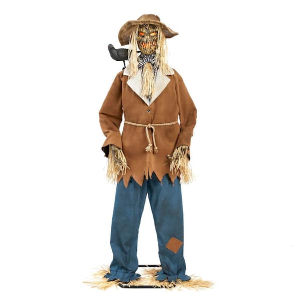 Home Accents Holiday 6 ft. Animated LED Snapping Scarecrow 24PA00494 The Home Depot