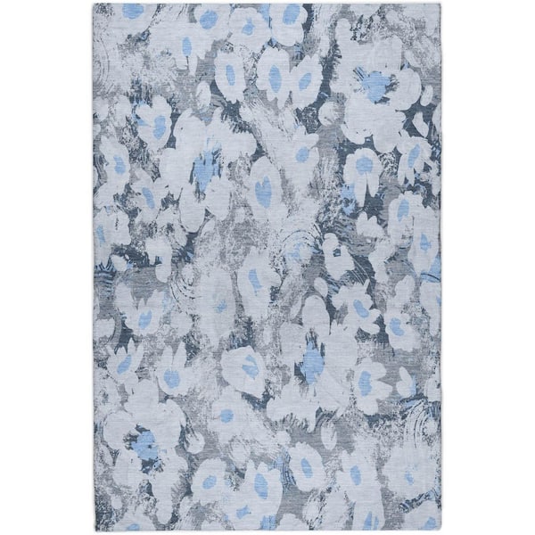 Dream Shag Premium Machine Washable Abstract ADS538 Denim 10 ft. x 14 ft. Area Rug