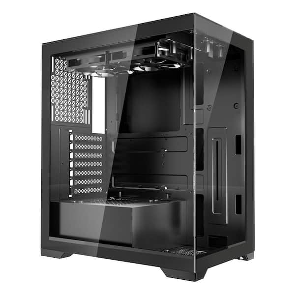 Dual-Side Glass PC Gaming Case for ATX Motherboard, Mid-Tower Computer Case with 2 x 120 mm Fans