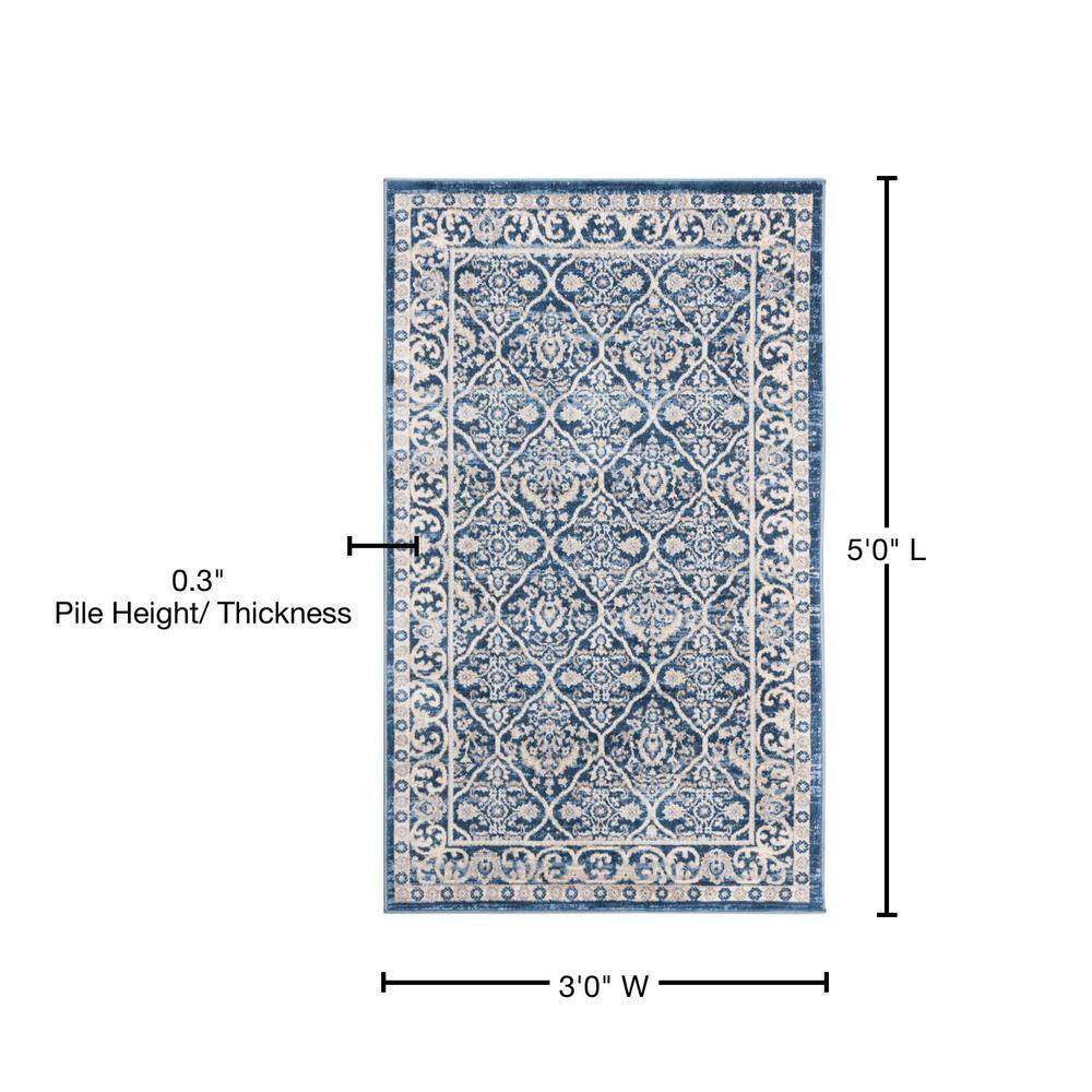 Elegant Gray 36"x4" Synthetic Easy-Care Rectangular Accent Rug