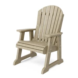 Heritage Weathered Wood Plastic Outdoor High Fan Back Chair