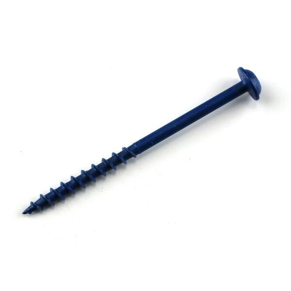 100 PCS Pocket Hole Screws #8 X 2-1/2 Inch | Square Drive Washer Head Coarse Thread Wood Screws With Blue Coating