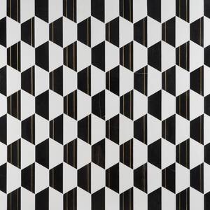 Alloy Nero 10.43 in. x 12.04 in. Polished Marble and Brass Wall Mosaic Tile (0.87 sq. ft./Each)