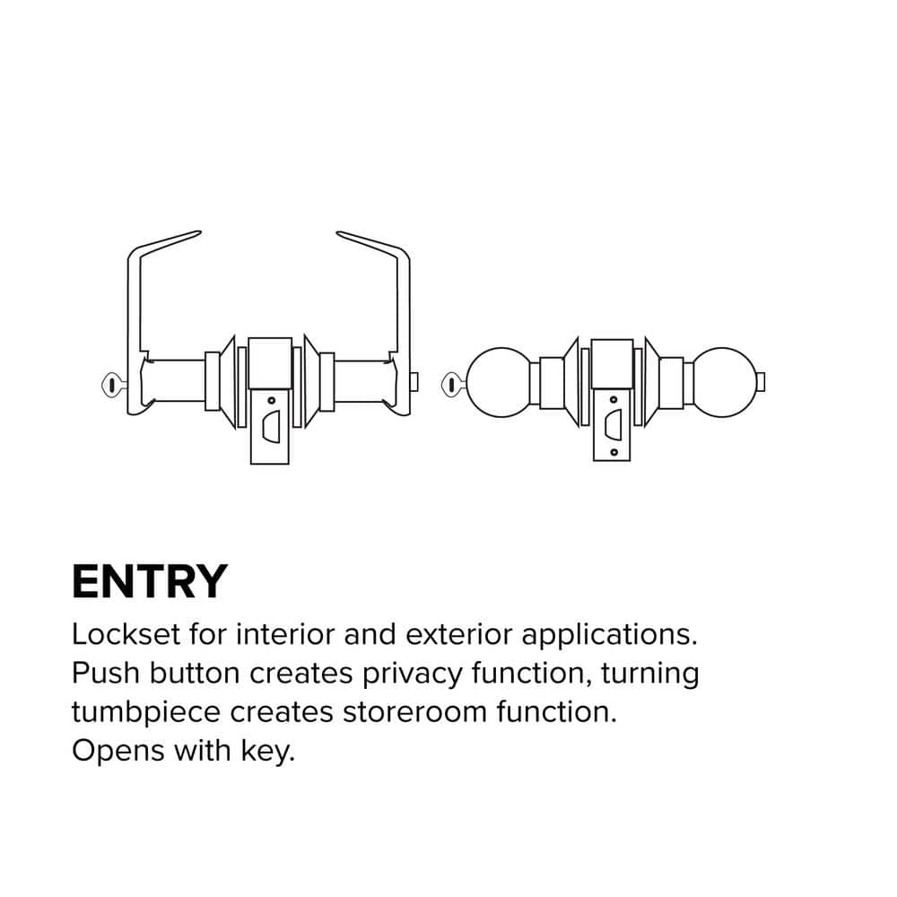 Heavy Duty Stainless Steel Grade 1 Cylindrical Entry Door Knob