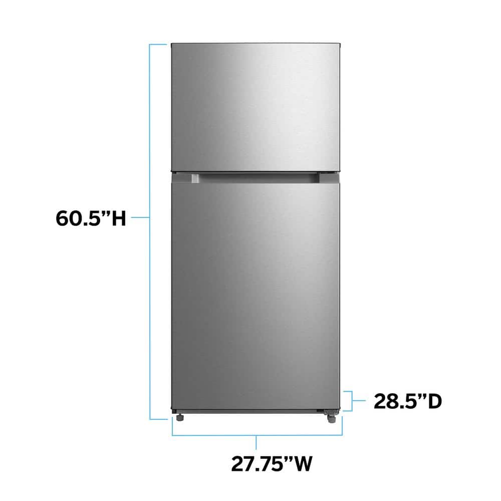 Avanti Stainless Steel Full-Size Top Freezer Refrigerator