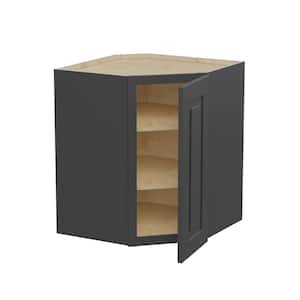 Grayson Deep Onyx Painted Plywood Shaker Assembled Corner Kitchen Cabinet Soft Close 20 in W x 12 in D x 30 in H
