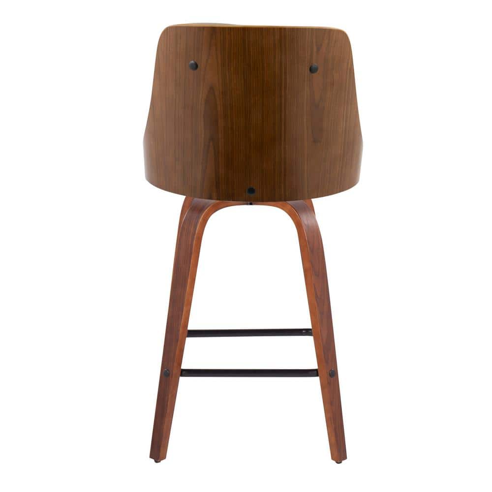 Pearl Silver Swivel Leather and Wood Counter Stool Set