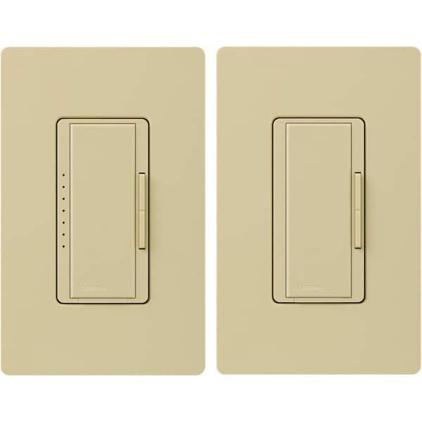 Lutron Maestro LED+ Tap Dimmer Switch Kit with Companion Switch, 150W LED/3-Way or Multi-Location, Ivory (MACL-153M-RHW-IV)