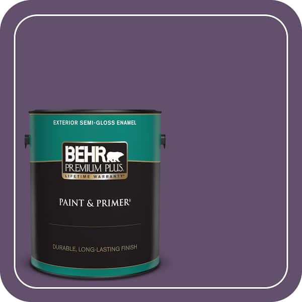 BEHR PREMIUM PLUS 1 gal. #660D-7 Blackberry Farm Semi-Gloss Enamel Exterior Paint & Primer
