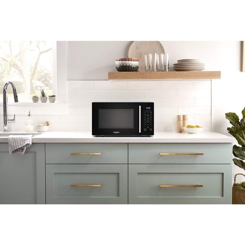 Black 19-Inch Compact Countertop Microwave with LED Display