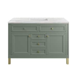 Chicago 48.0 in. W x 23.5 in. D x 34 in. H Bathroom Vanity in Smokey Celadon with Arctic Fall Solid Surface Top