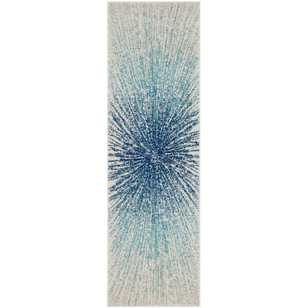 Evoke Royal/Ivory 2 ft. x 9 ft. Sunburst Runner Rug price history on PriceWatchPro