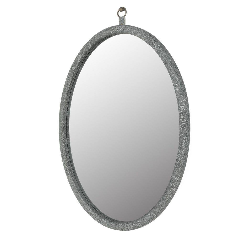23.62 in. W x 29.92 in. H Mordern Oval PU Covered MDF Framed Wall Decorativ