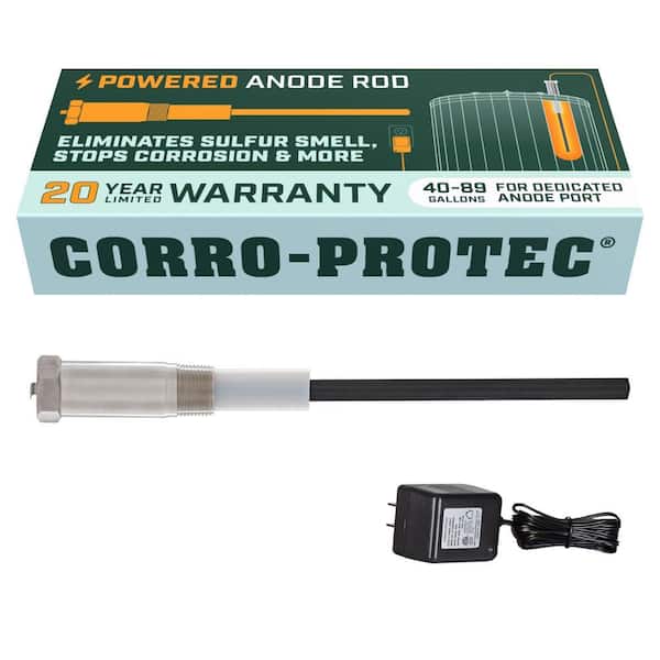 Powered Anode Rod For 40-89 Gal. Residential Water Heater, Eliminates Sulfur Smell, Stops Corrosion, 20-year warranty