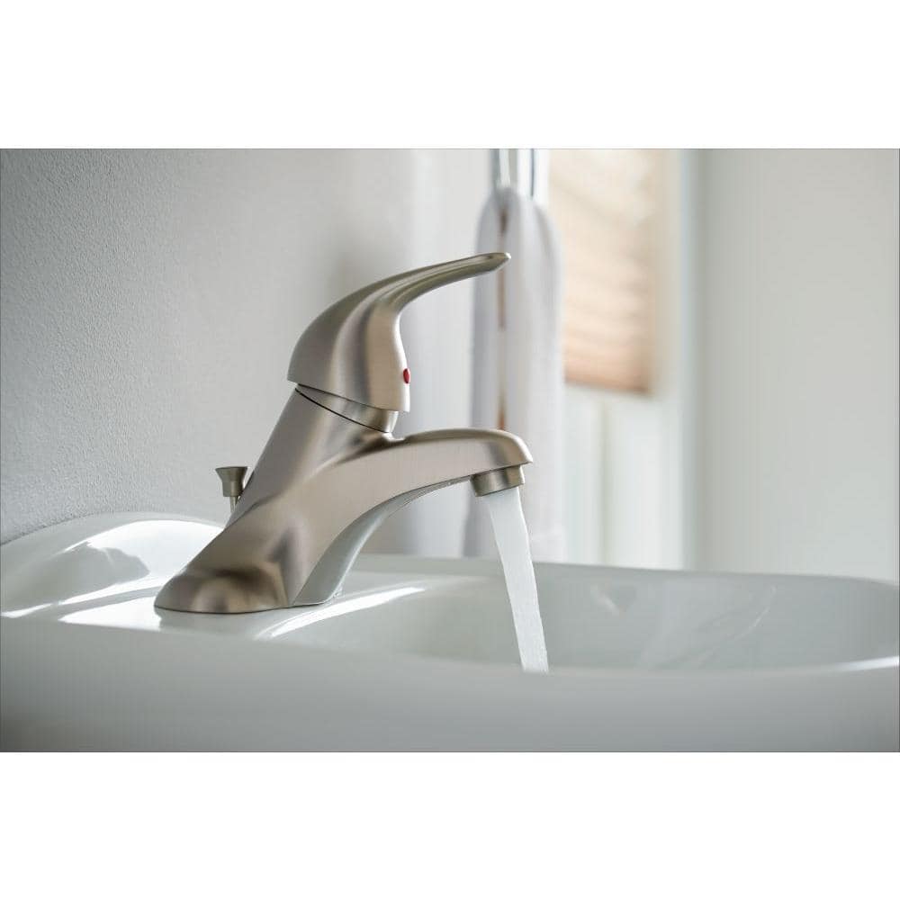 Adler Traditional Low Arc Brushed Nickel Bathroom Faucet