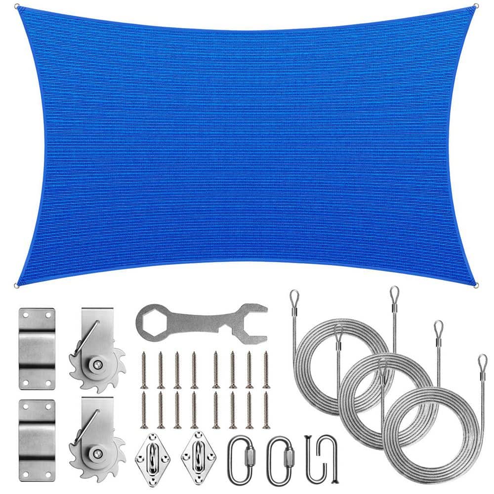 12 ft. x 18 ft. Blue Rectangle Sun Shade Sail Screen Canopy with Hardware TAWAL price history on PriceWatchPro