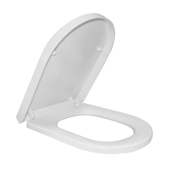 DEERVALLEY Elongated Easy-Release Soft-Close Closed Front Toilet Seat in White