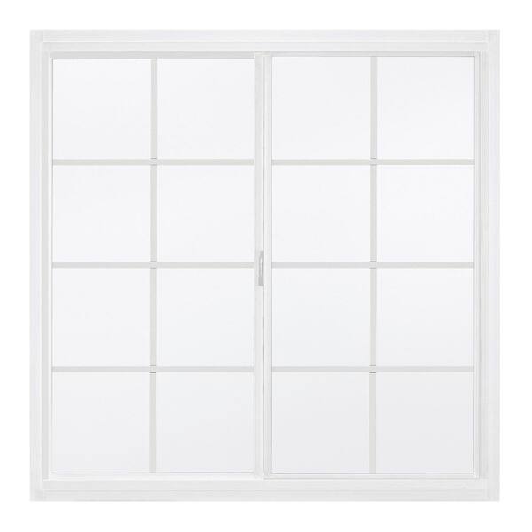 JELD-WEN 59.5 in. x 47.5 in. A-200 Left-Hand Sliding Aluminum Windows Grilles and Screens - White