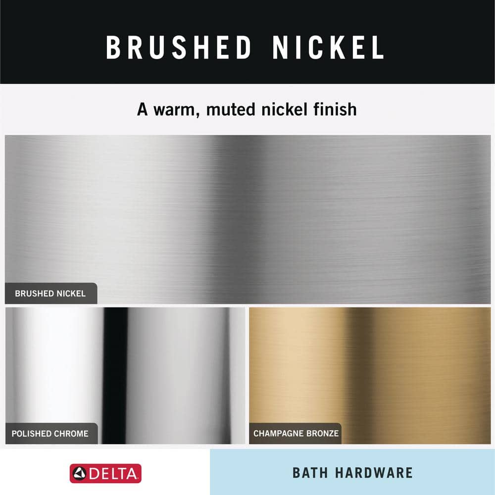 Spotshield Brushed Nickel Rectangular Wall Mounted Towel Ring
