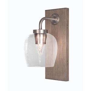Kirby 1-Light Graphite and Painted Distressed Wood-look Metal Wall ... - Distressed Wood Sconce Lighting