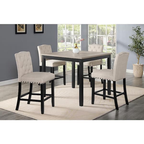 NEW CLASSIC HOME FURNISHINGS New Classic Furniture Daphne 5-Piece Natural Wood Top Counter Set (Seats-4)