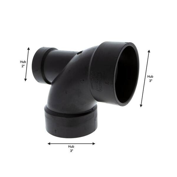 NIBCO 3 in. x 3 in. x 2 in. ABS 90-Degree All Hub Elbow with Low