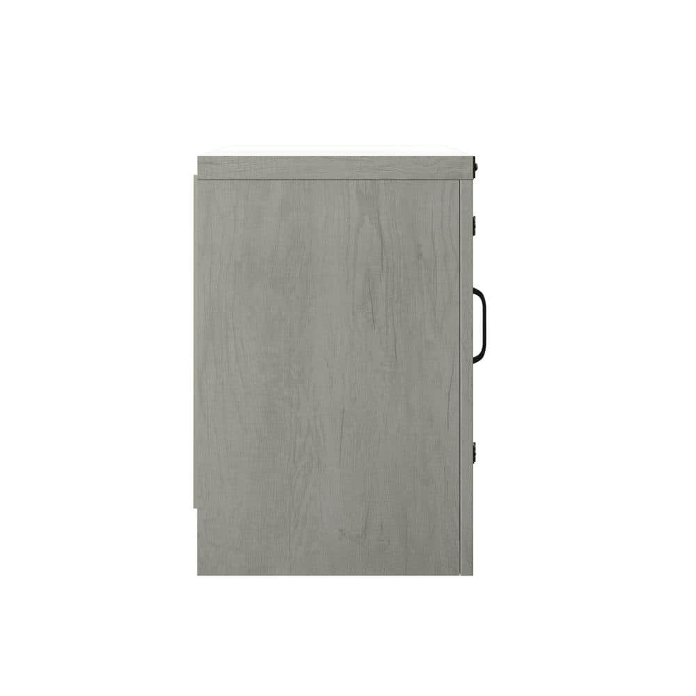 Gray Oak 70" TV Stand with Cabinets and Adjustable Shelves