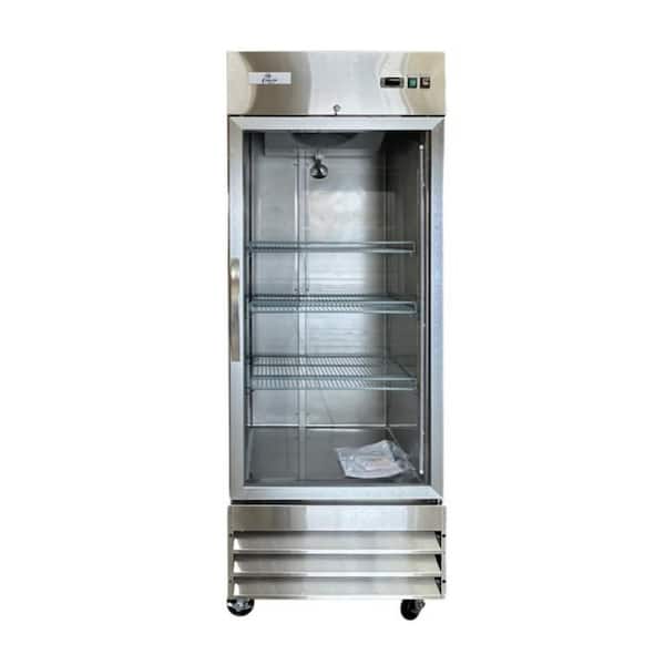 Cooler Depot 29 in. W 23 cu. ft. Single Glass Door Commercial Merchandiser Refrigerator in Stainless Steel